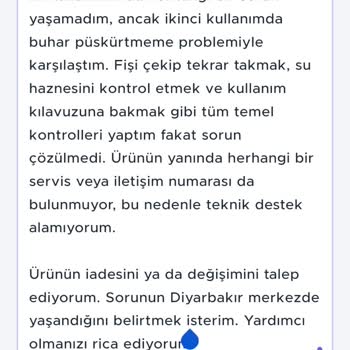 Buhar Makinesi Arızası Ve Teknik Destek Eksikliği