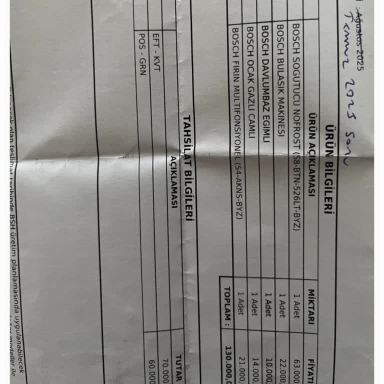 Bosch Yetkili Servisinden Teslimat Ve İletişim Sorunu