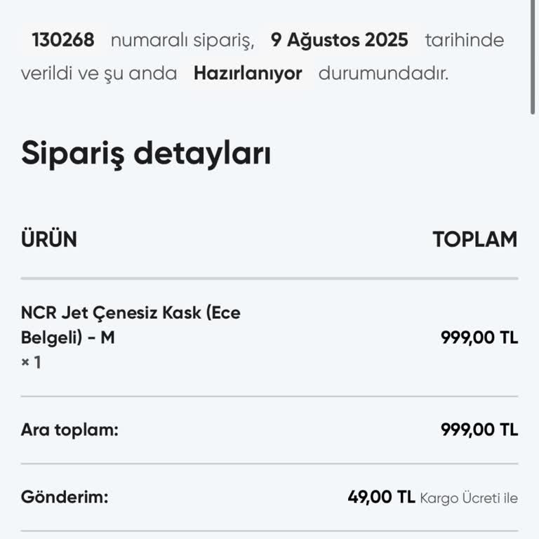 Tulpar Oto Yedek Parça Aradan Geçen Süreye Rağmen Ürünüm Gönderilmedi