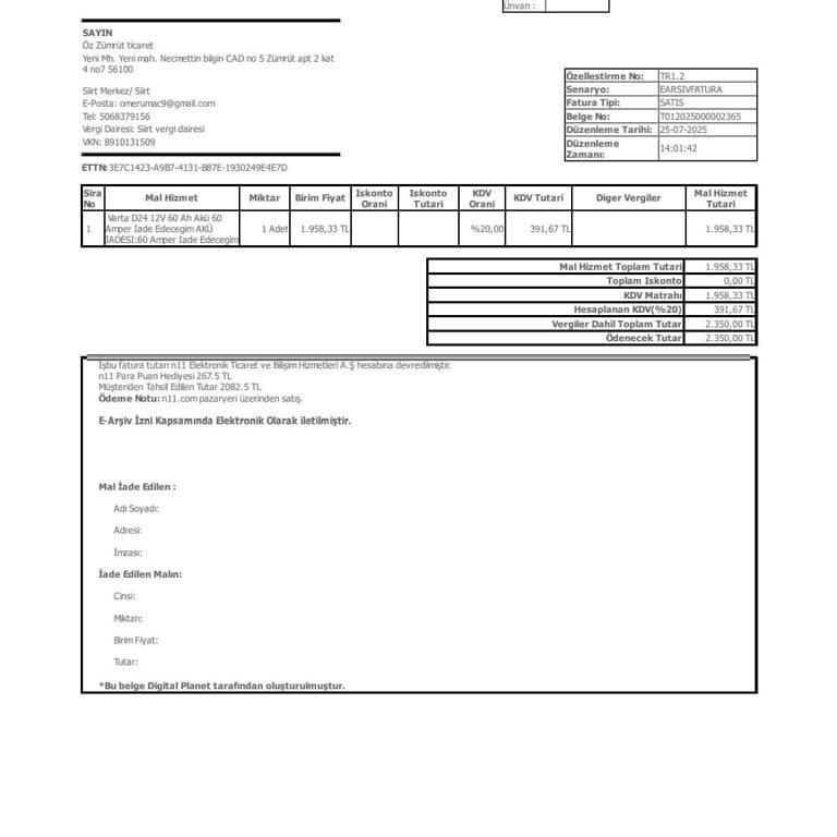 Şişik Ve Eski Akü Satışı Sonrası İade Talebim Reddedildi
