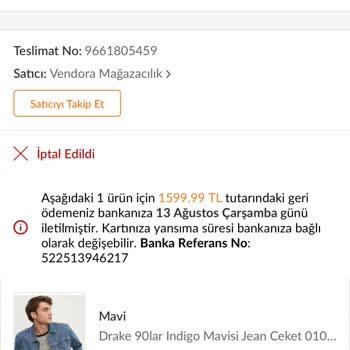 Sipariş İptali Ve Fiyat Artışı Sonrası Mağduriyet