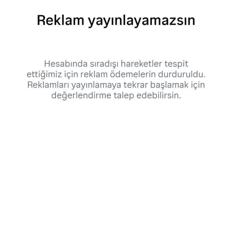 Instagram Haksız Reklam Kısıtlaması Nedeniyle Mağduriyet Yaşıyorum