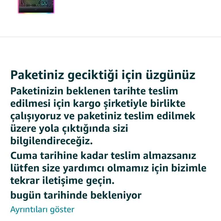 Aynı Gün Teslimat Seçeneği Güven Vermiyor, Siparişim Zamanında Gelmedi