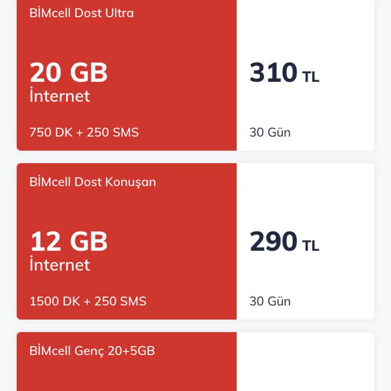 Bimcell Uygulamasında İnternet Paketleri Görünmüyor