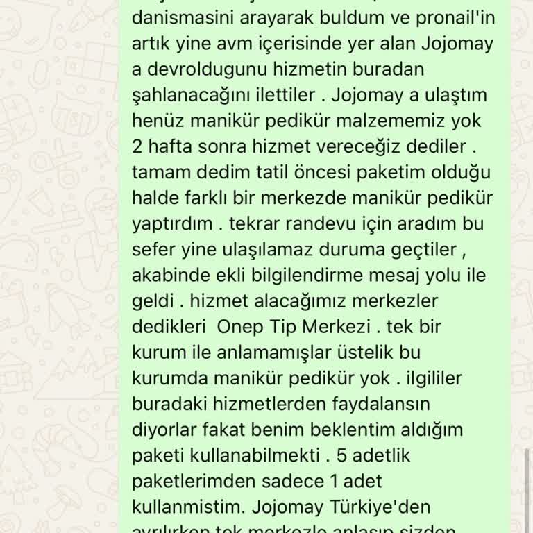 Satın Aldığım Manikür Pedikür Paketini Kullanamadan Mağdur Edildim