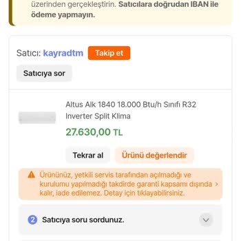 Altus Klima Soğutmuyor, Servis Sorunu Çözmüyor