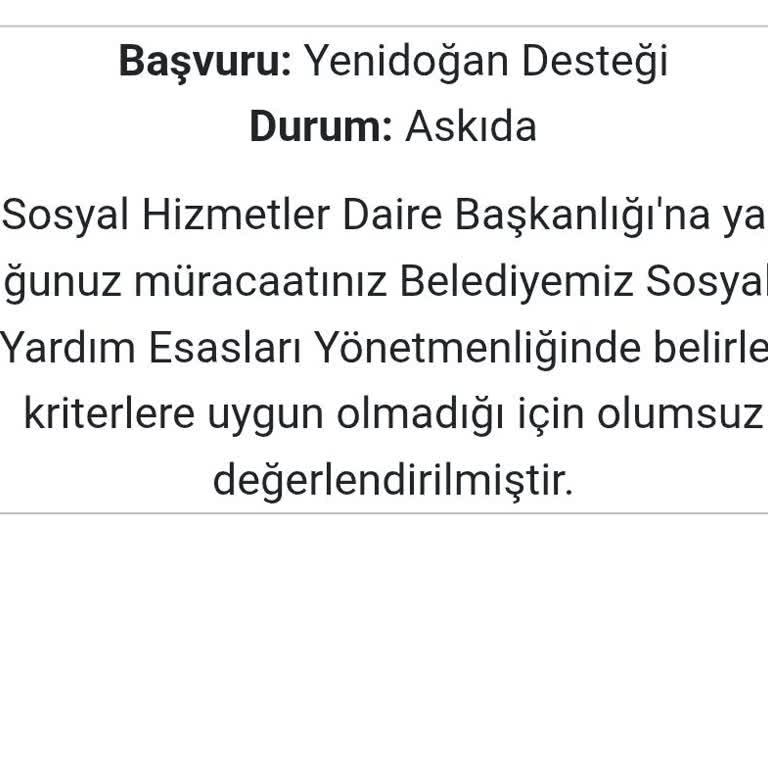 İBB Yenidoğan Destek Paketi Başvurum Gerekçesiz Reddedildi, Tekrar İncelenmesini İstiyorum