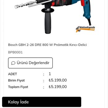 Sipariş Edilen Matkap 16 Gündür Gönderilmedi, Ücret İadesi Talebi