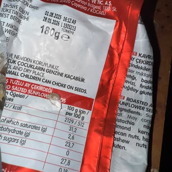 Tadım Çekirdek Paketinden Sert Cisim Çıktı, Dişim Zarar Gördü Ve İletişim Bilgisi Bulunmuyor