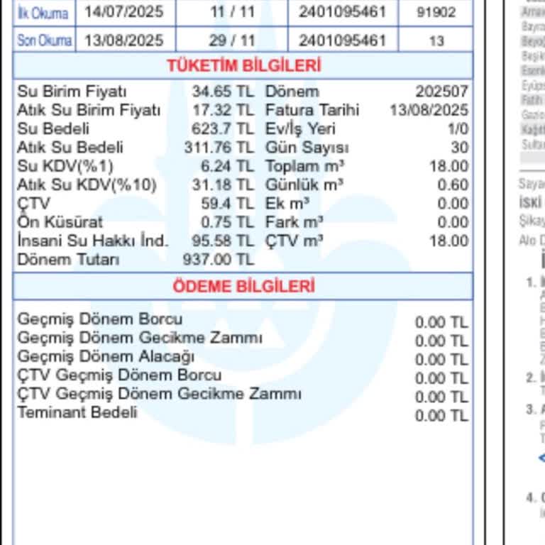 Su Faturasında Anormal Artış Ve Haksız Faturalandırma