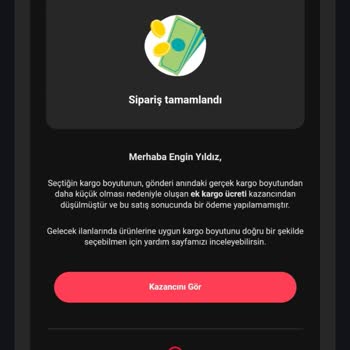 Letgo Satışım Sonrası Ödemem Kargo Boyutu Gerekçesiyle Yapılmadı