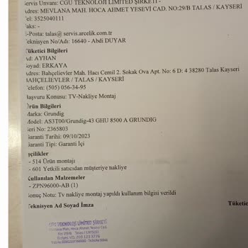 Satın Aldığım Grundig TV'nin Özellikleri Çalışmıyor, Servis Ve Müşteri Hizmetlerinden Çözüm Alamıyorum