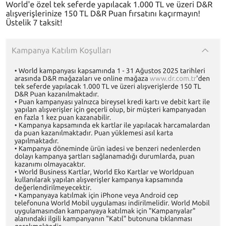 Kazanılan D&R Puanlarının Kullanılamaması Sorunu
