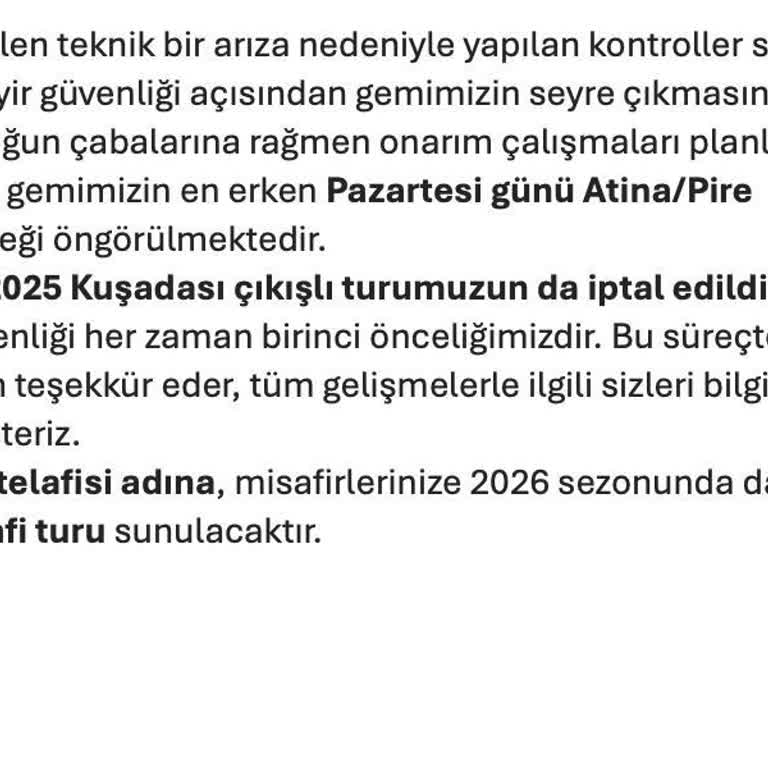 Miray Cruises Turun İptali Ve Rota Değişikliğiyle Yaşanan Mağduriyet!