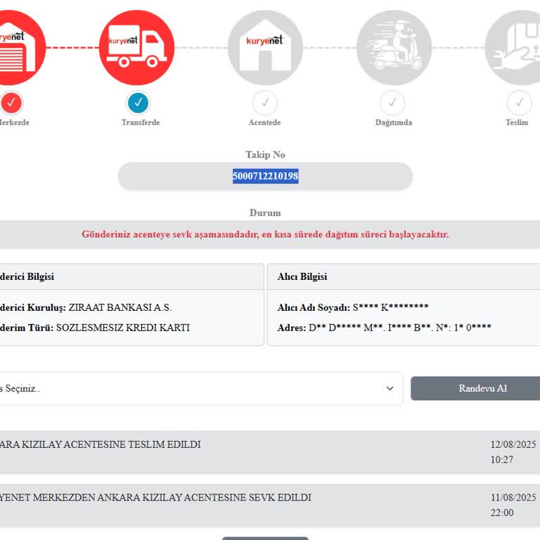 Kredi Kartım 7 Gündür Teslim Edilmedi Kuryenet Ulaşılmaz Durumda