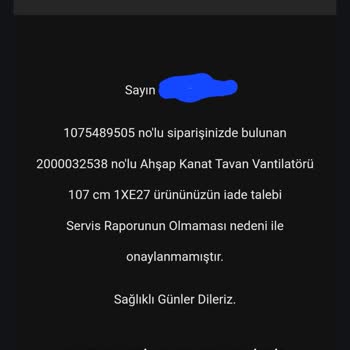 Koçtaş Online Mağazasından Alınan Vantilatörün Yetersiz Performansı Ve İade Sürecinde Yaşanan Sorunlar