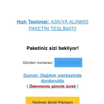 Sahte Kargo E-postalarıyla Kişisel Bilgilerimin İzinsiz Kullanılması Hakkında Endişe