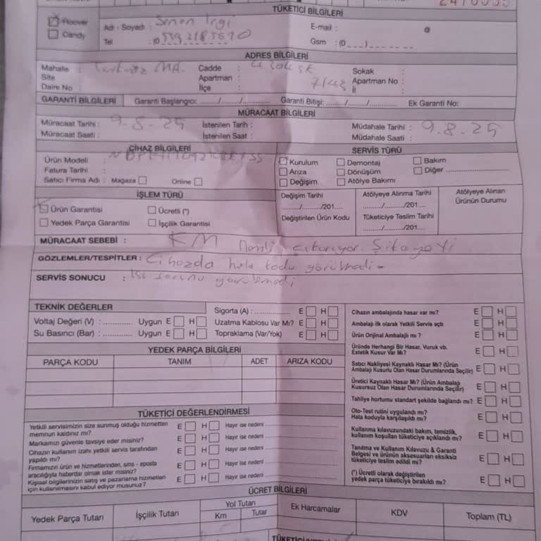 Garanti Kapsamındaki Kurutma Makinesi Tekrar Arızalandı, Servis Çözüm Sunmuyor