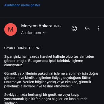 Sipariş Verilen Elbisenin Teslim Edilmemesi Ve Kişisel Bilgi Talebi