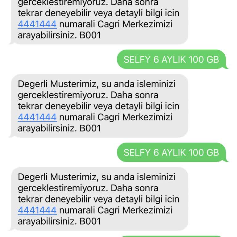 Selfy 100 GB Paketini Alamıyorum, Müşteri Hizmetleri Çözüm Sunmuyor