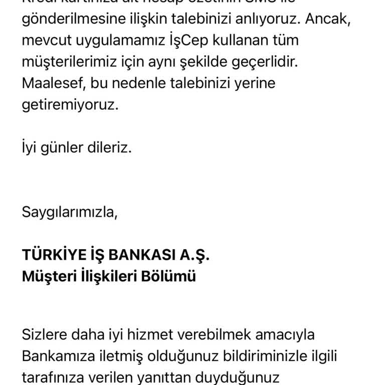 İş Bankası Kredi Kartı Borç SMS Bilgilendirmesini Kaldırdı Müşteri Mağdur