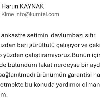 Kumtel Davlumbaz Arızası Ve Müşteri Hizmetlerinden Dönüş Alamama Mağduriyeti