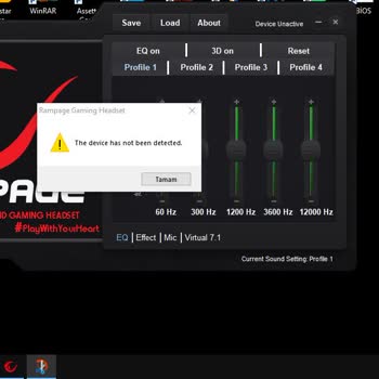 Rampage X-Ranger 7.1 Kulaklıkta Sürücü Algılama Sorunu Ve Teknik Destek Talebi