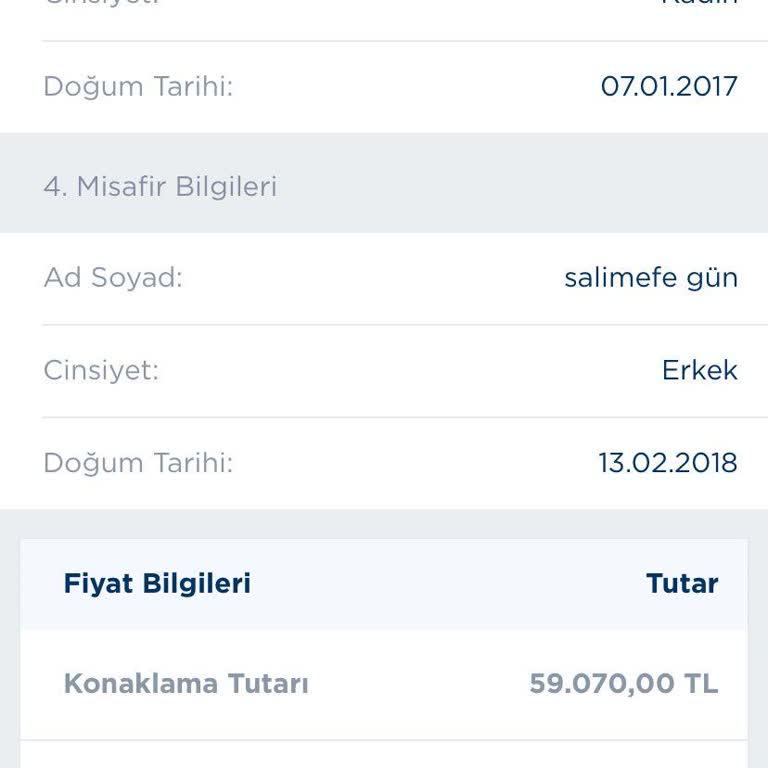 Rezervasyon Fiyatında Sonradan Artış Ve Bilgilendirme Eksikliği