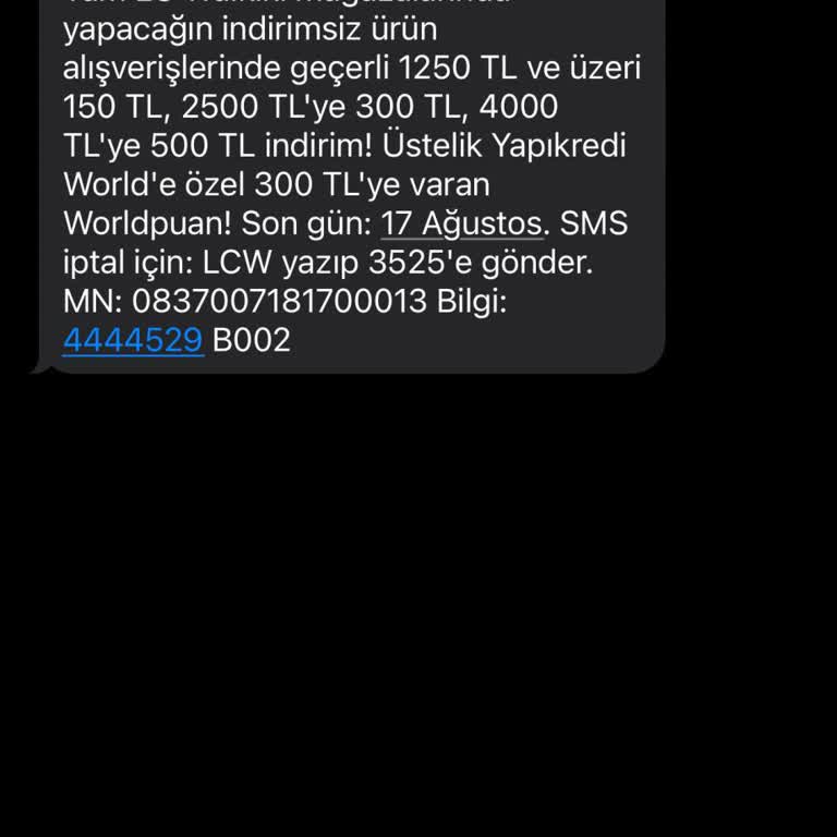 İptal Talebine Rağmen LCW'den Gelen SMS'ler Durmuyor