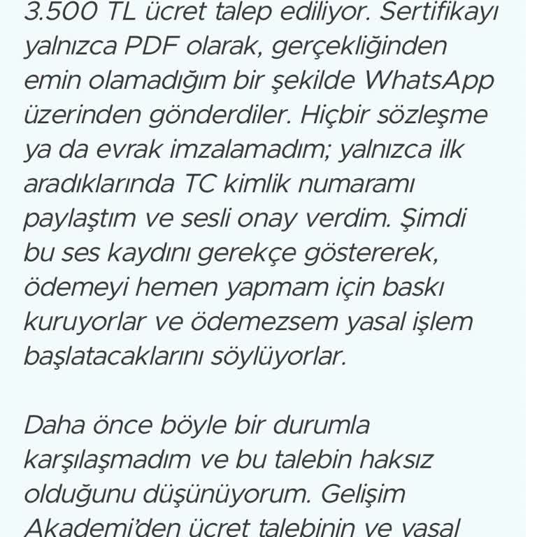 İmzasız Evrak Üzerinden Haksız Ücret Talebi Ve Yasal İşlem Tehdidi