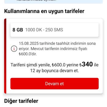 Mevcut Müşterilere Sunulan Tarifeler ve Fiyatlandırma Şikayeti