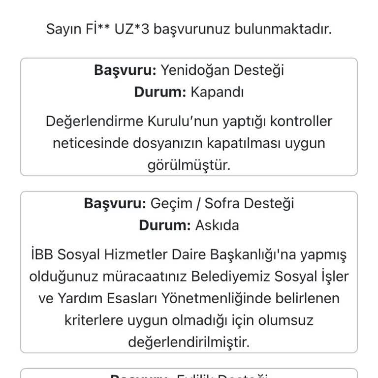 İBB Yenidoğan Desteği Başvurum Haksız Yere Reddedildi, Mağdur Oldum