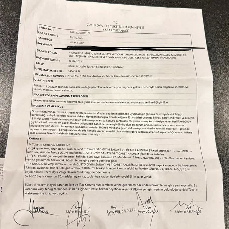 Gusto Mağazası İade Ödememi Uzun Süredir Yapmıyor