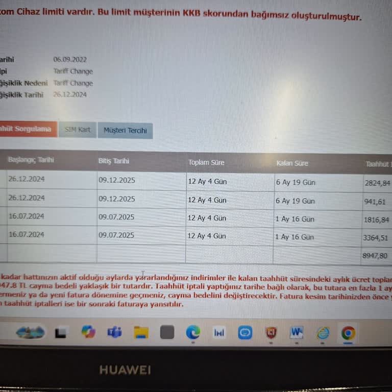 Bilgim Dışında Yapılan Tarife Yenilemesi Ve Yüksek Cayma Bedeli Mağduriyeti