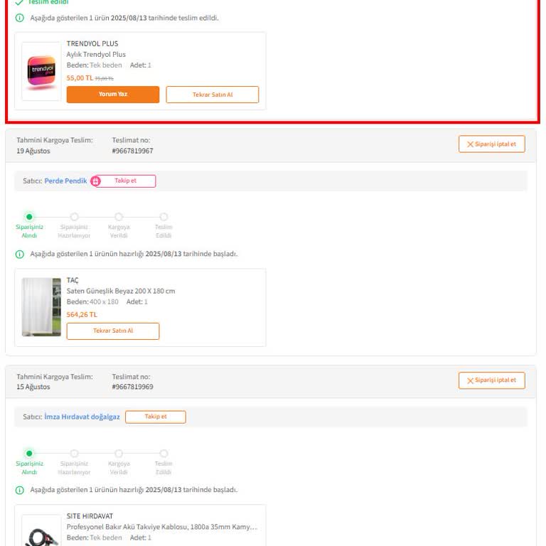 Bilgim Dışında Trendyol Plus Ücreti Çekildi İade Edilmiyor