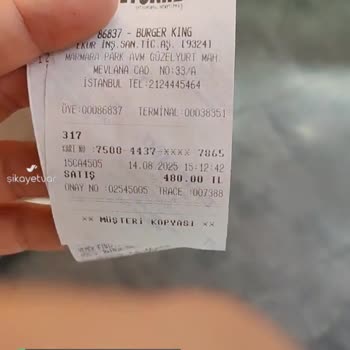 Burger King Setcard Parçalı Ödeme Problemi