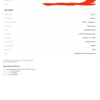 Sipariş İptal Edildi, Ücretim Geri Verilmedi!