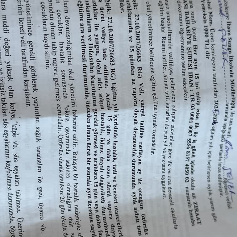 Devlet Okulunda Anaokulu Kayıt Ücreti Ve Ek Masraflar Nedeniyle Mağduriyet