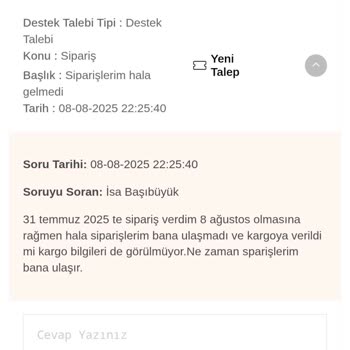 Siparişlerim Haber Verilmeden İptal Edildi, Mağdur Edildim