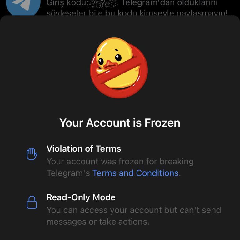 Telegram Hesabım Aniden Donduruldu, Hiçbir Açıklama Yapılmadı