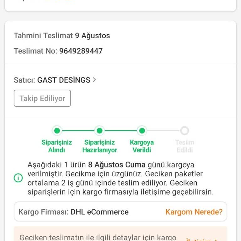 DHL Ecommerce Türkiye Cam Sehpa Gönderimle İlgili Ciddi Bir Mağduriyet Yaşadım