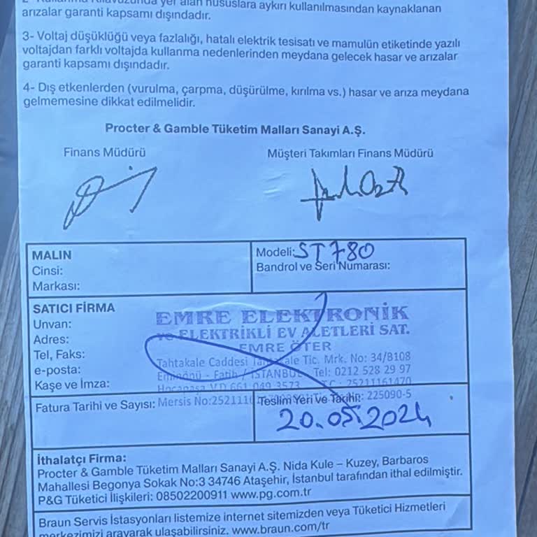 Braun Saç Düzleştirici Garanti Belgesiyle Servis Sorunu