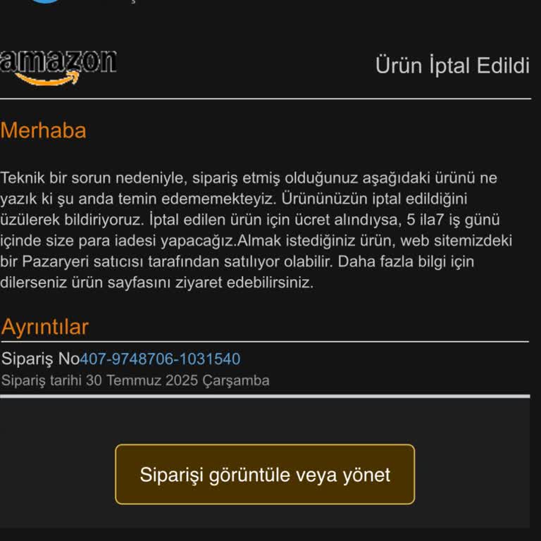 Siparişim Onayım Olmadan İptal Edildi, Mağdur Edildim!