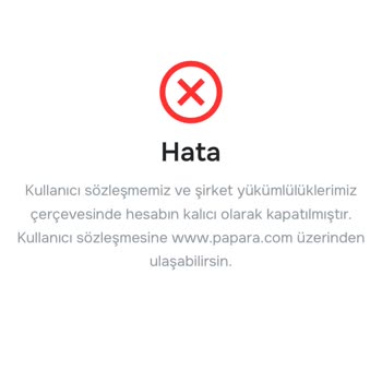 Gerekçesiz Kapatılan Papara Hesabımın Yeniden Açılmasını Ve Açıklama Talep Ediyorum