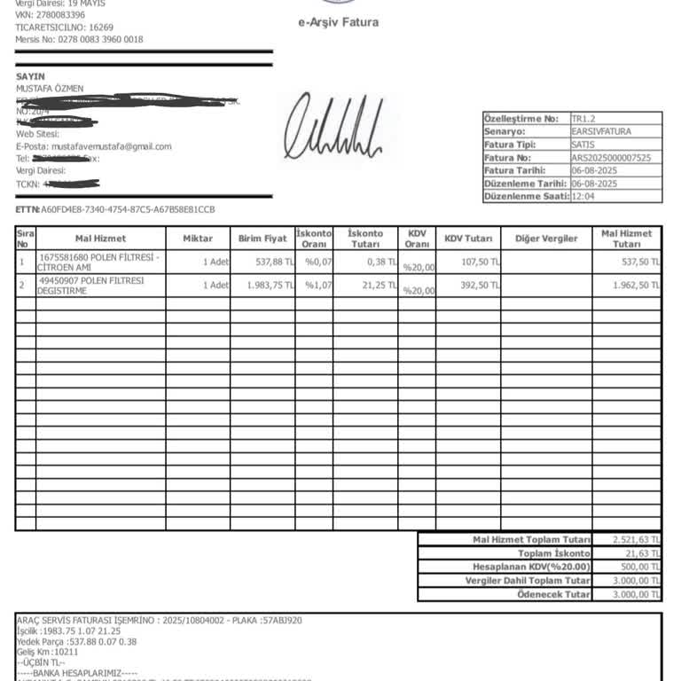Serviste Yapılmayan İşlemler Ve Yüksek Ücretlendirme