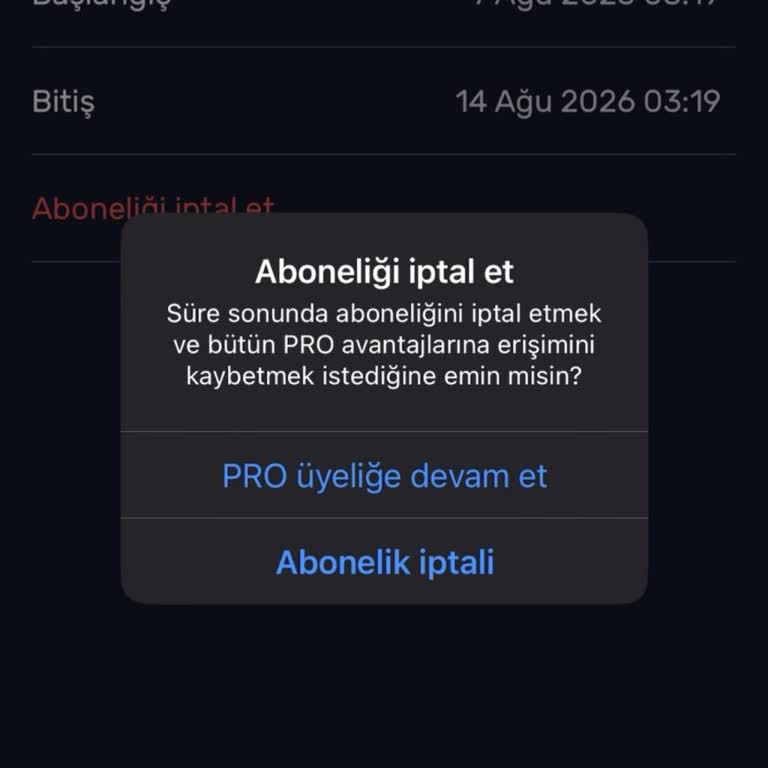 Yazıyor Uygulamasında Abonelik İptal Sorunu Ve Yanlış Süre Gösterimi