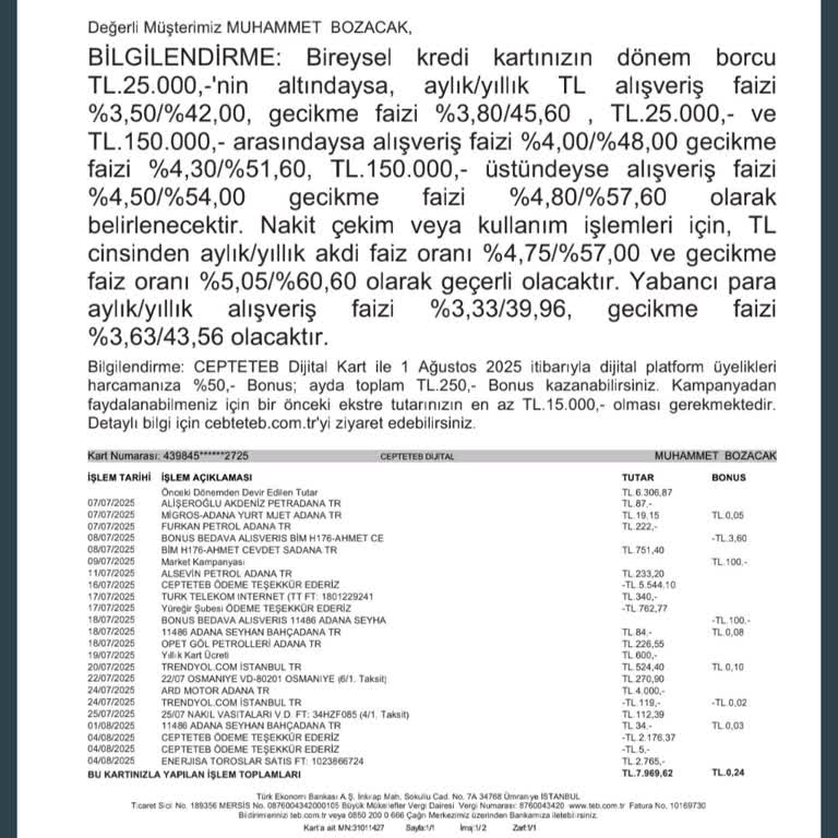 Yıllık Kart Aidatı Haksız Ve Kanunsuz Olarak Tahsil Edildi