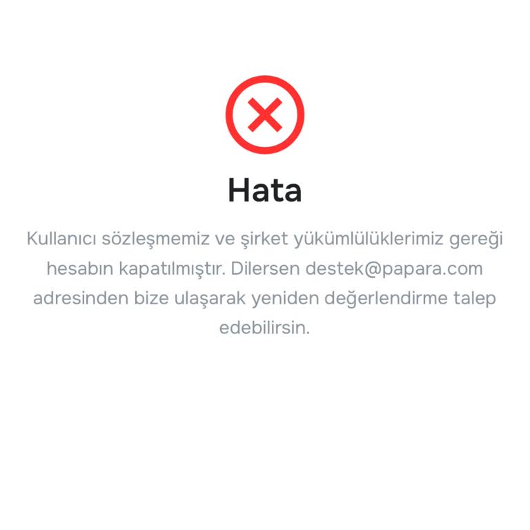 Papara Hesabımdaki Bakiyemin İadesi Yapılmıyor