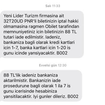 Bilet İptalinde Ücret İadesi Sorunu Ve Müşteri Hizmetlerine Ulaşılamıyor