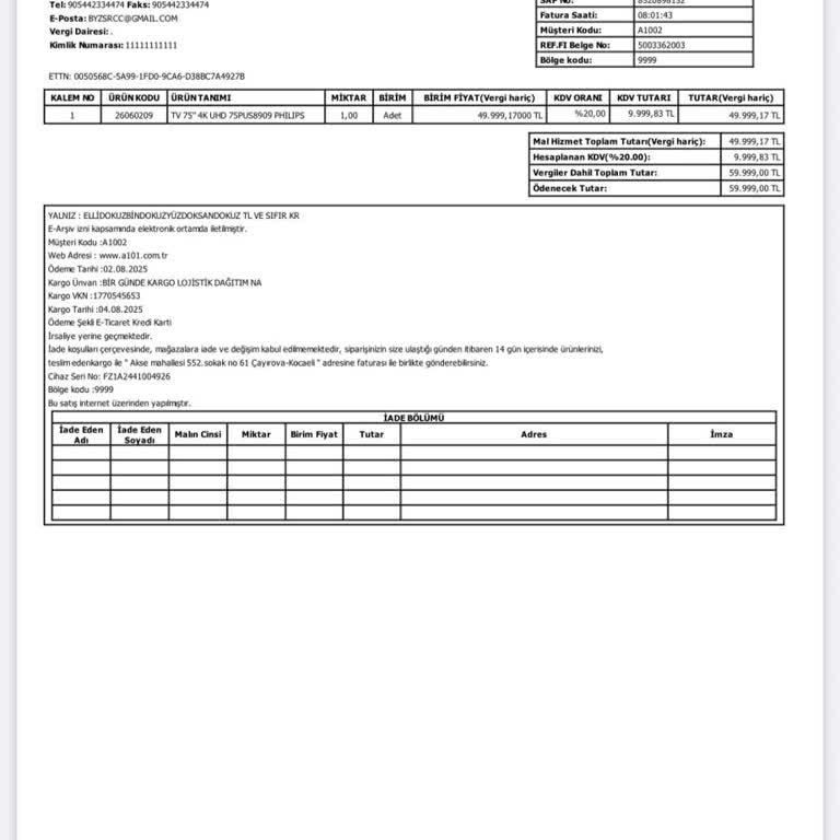 Sıfır Alınan Televizyon Kurulumda Arızalı Çıktı, Müşteri Hizmetleri Çözüm Sunmuyor